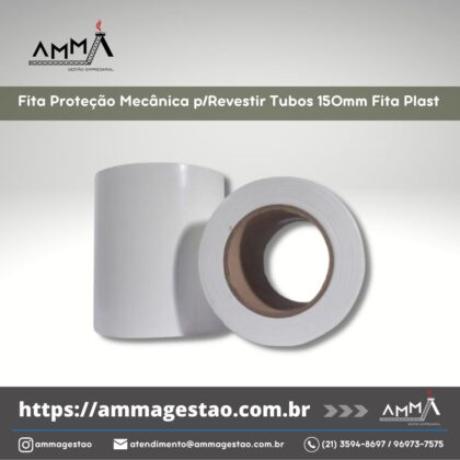 Fita Proteção Mecânica p/Revestir Tubos 150mm Fita Plast