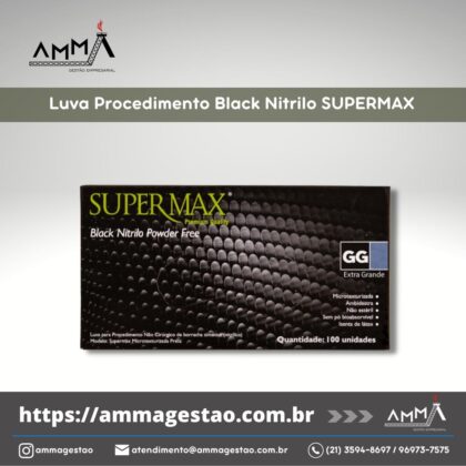 Luva Procedimento Black Nitrilo SUPERMAX