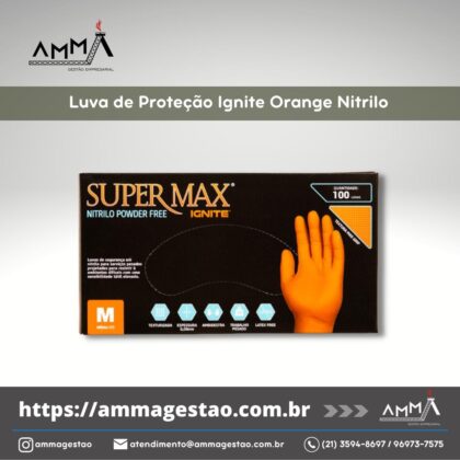 Luva de Proteção Ignite Orange Nitrilo