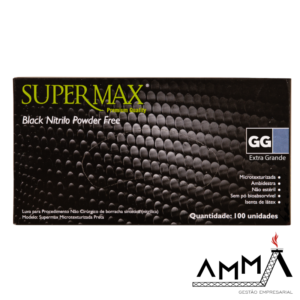 Luva Procedimento Black Nitrilo SUPERMAX