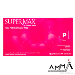 Luva de Procedimento Pink Nitrilo SUPERMAX